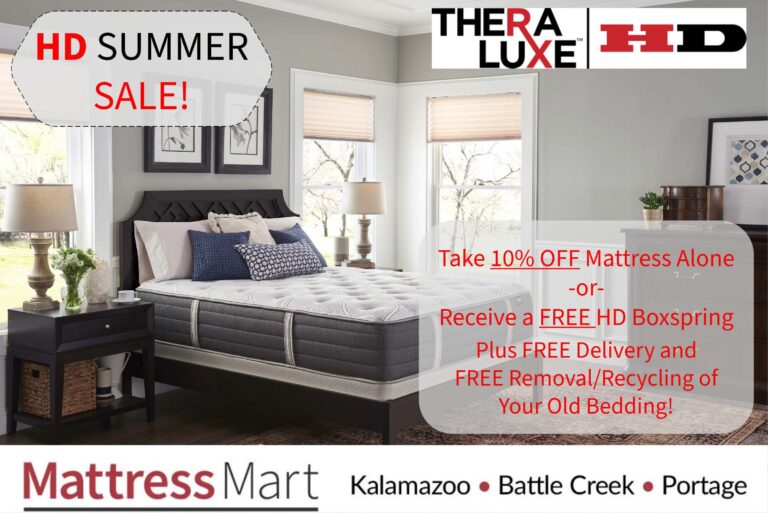 Therapedic Theraluxe HD Summer Sale. Save 10% or FREE Boxspring